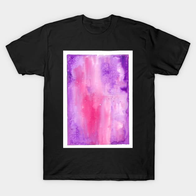 Watercolor galaxy in pink and purple T-Shirt by FrancesPoff